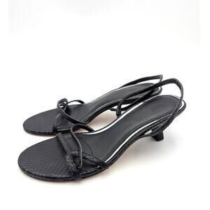 PAIGE Black Kitten Heel Slingback Sandals